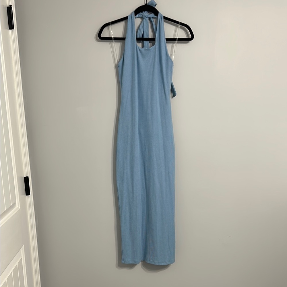 TALULAH Blue Sleeveless Halter Bodycon Dress